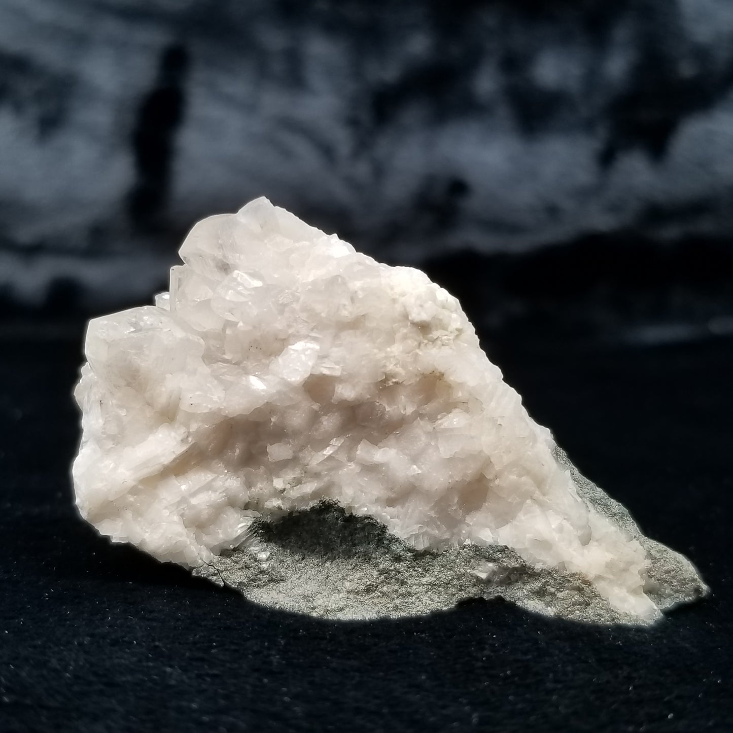 #11306 Clear Combined form Calcite on white Calcite matrix