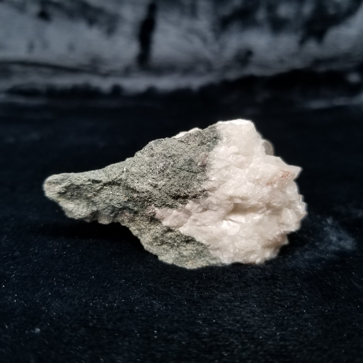 #11306 Clear Combined form Calcite on white Calcite matrix