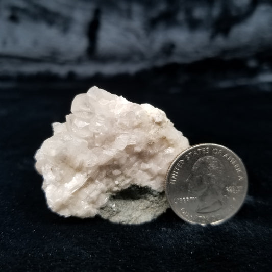 #11306 Clear Combined form Calcite on white Calcite matrix