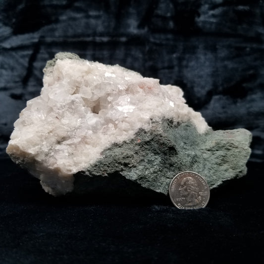 #11310 Chalcopyrite on white and clear Combined form Calcite
