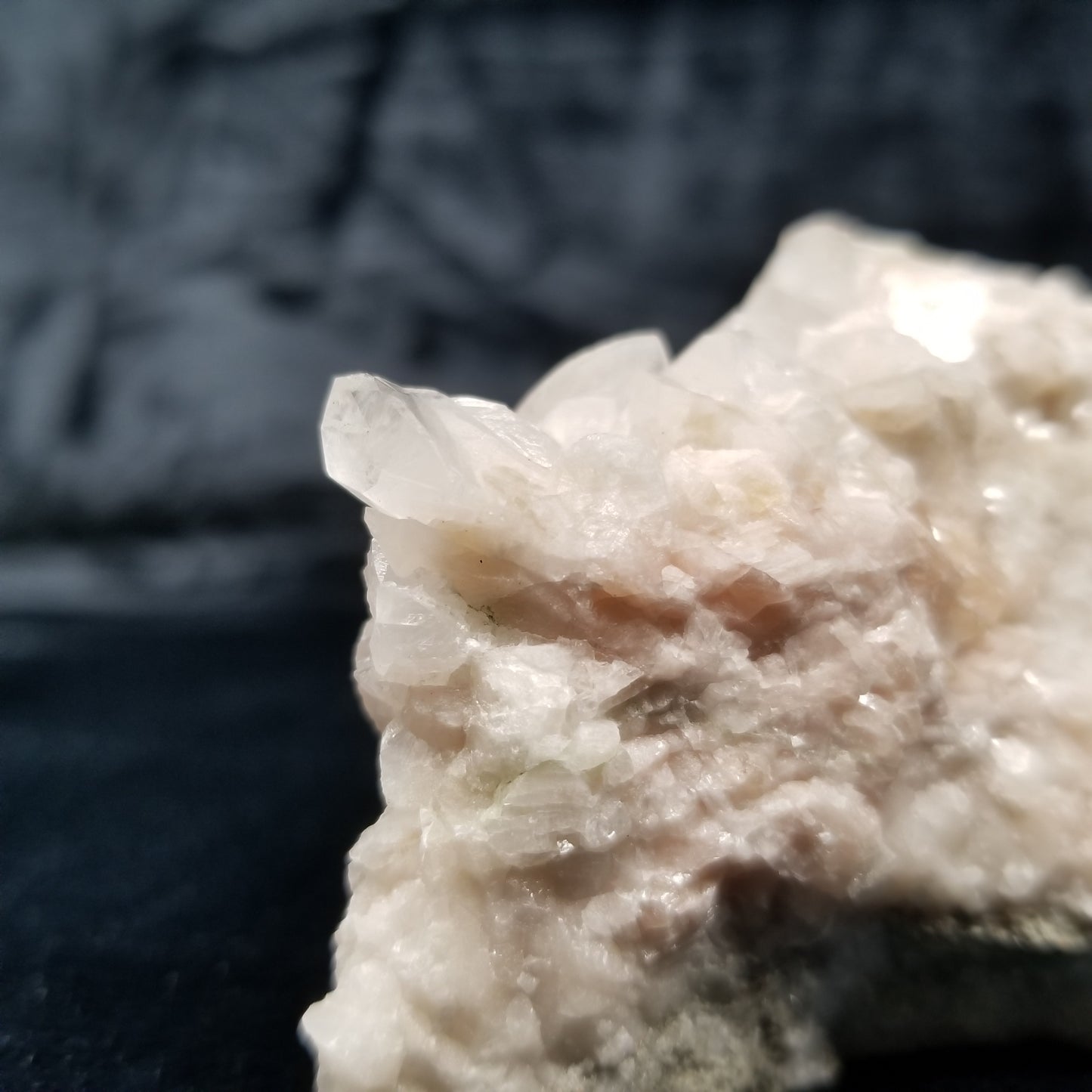 #11311 Clear Combined form Calcite on white and pink Calcite matrix
