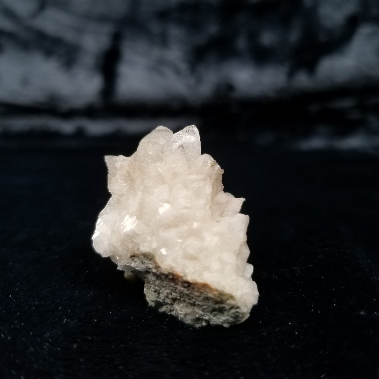 #11312 White Dolomite and Chalcopyrite on clear Combined form Calcite on matrix