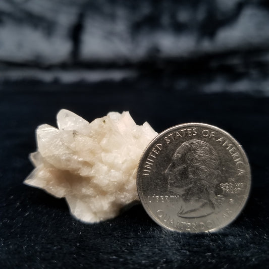 #11312 White Dolomite and Chalcopyrite on clear Combined form Calcite on matrix