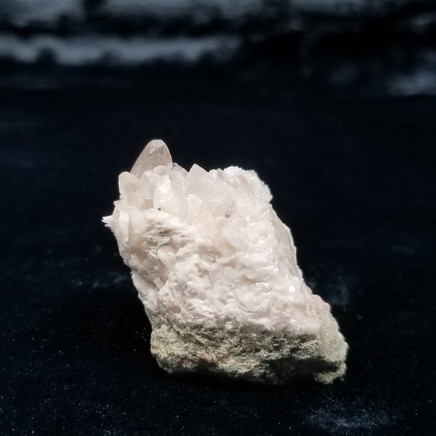 #11315 Chalcopyrite on clear Combined form Calcite with Hematite inclusions on matrix