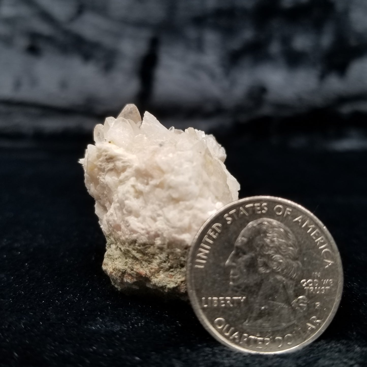 #11315 Chalcopyrite on clear Combined form Calcite with Hematite inclusions on matrix
