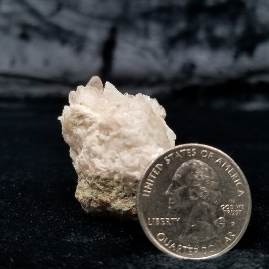 #11315 Chalcopyrite on clear Combined form Calcite with Hematite inclusions on matrix