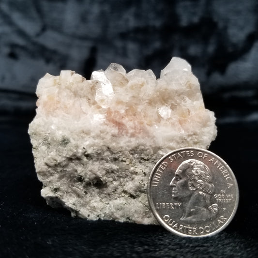 #11316 Clear Combined form Calcite on white and pink Calcite and Sedimentary matrix
