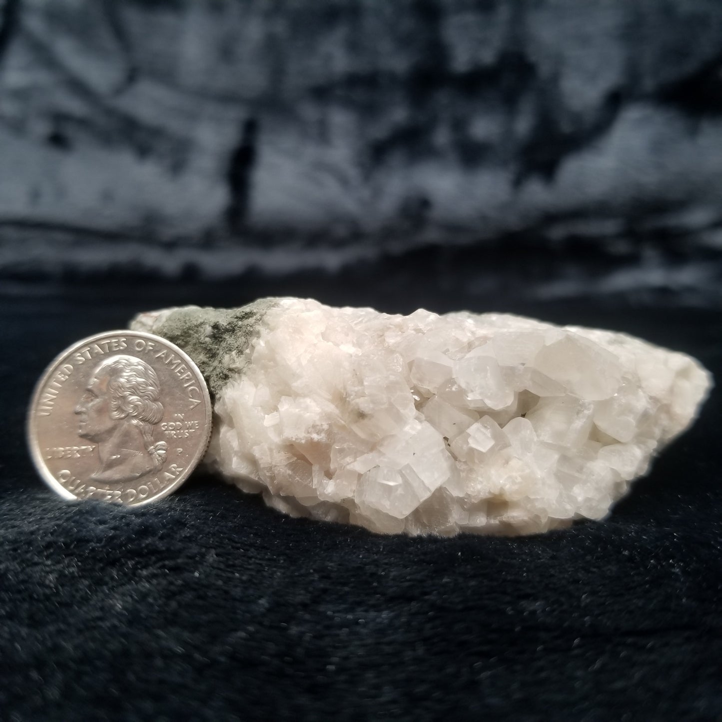 #11319 Chalcopyrite on clear Combined form Calcite on matrix