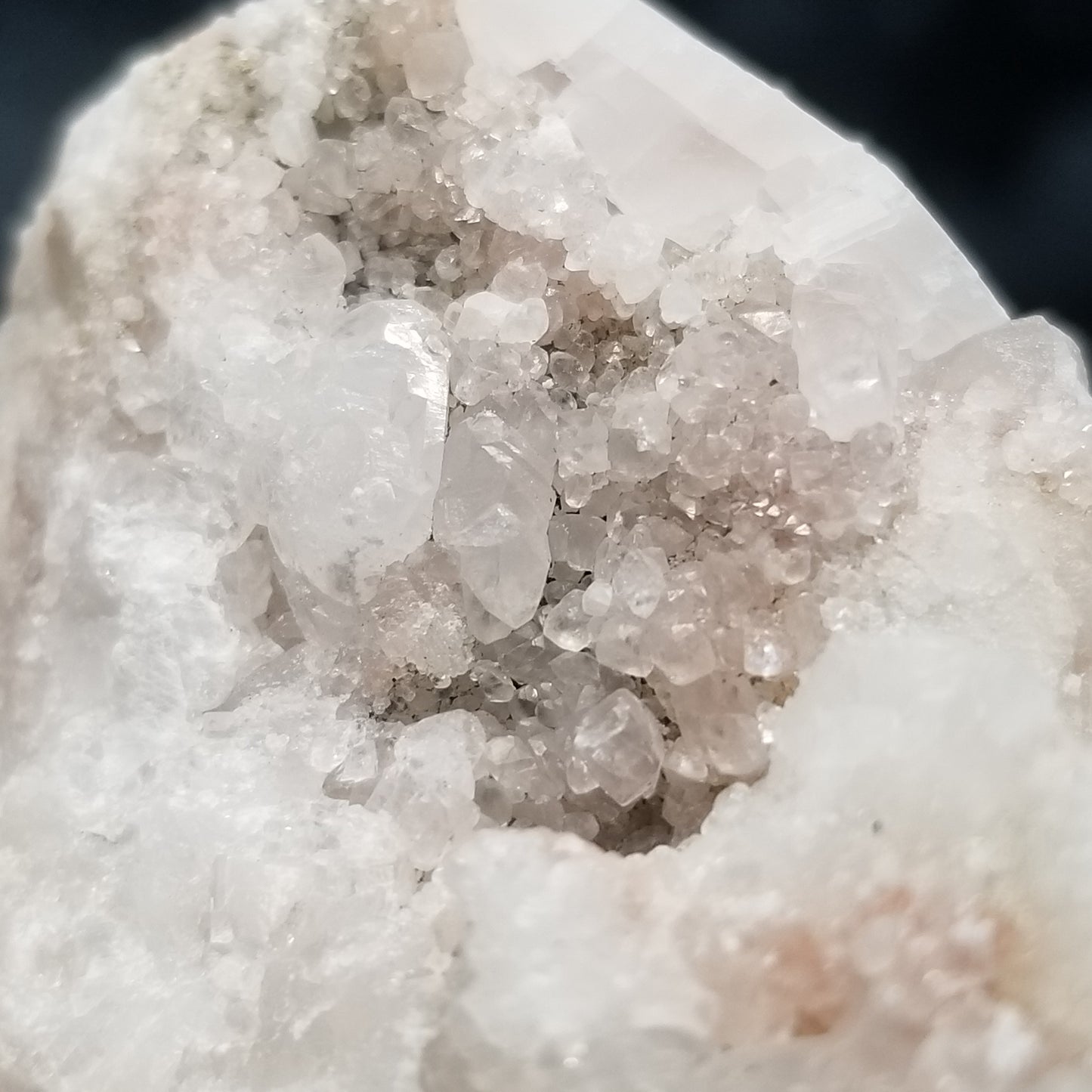 #11320 Spirit Quartz on white Combined form Calcite on matrix