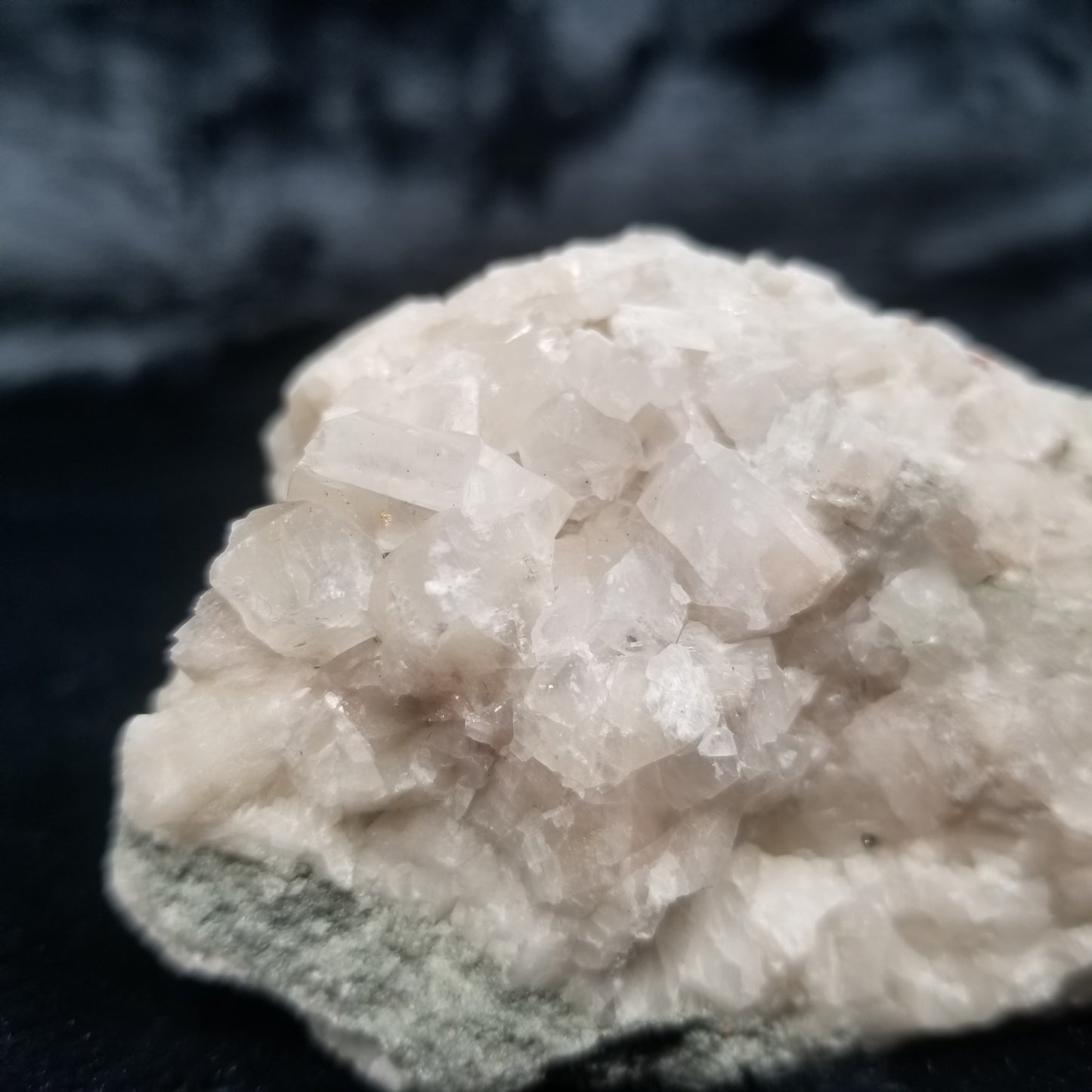 #11321 Clear Combined form Calcite on white Calcite matrix