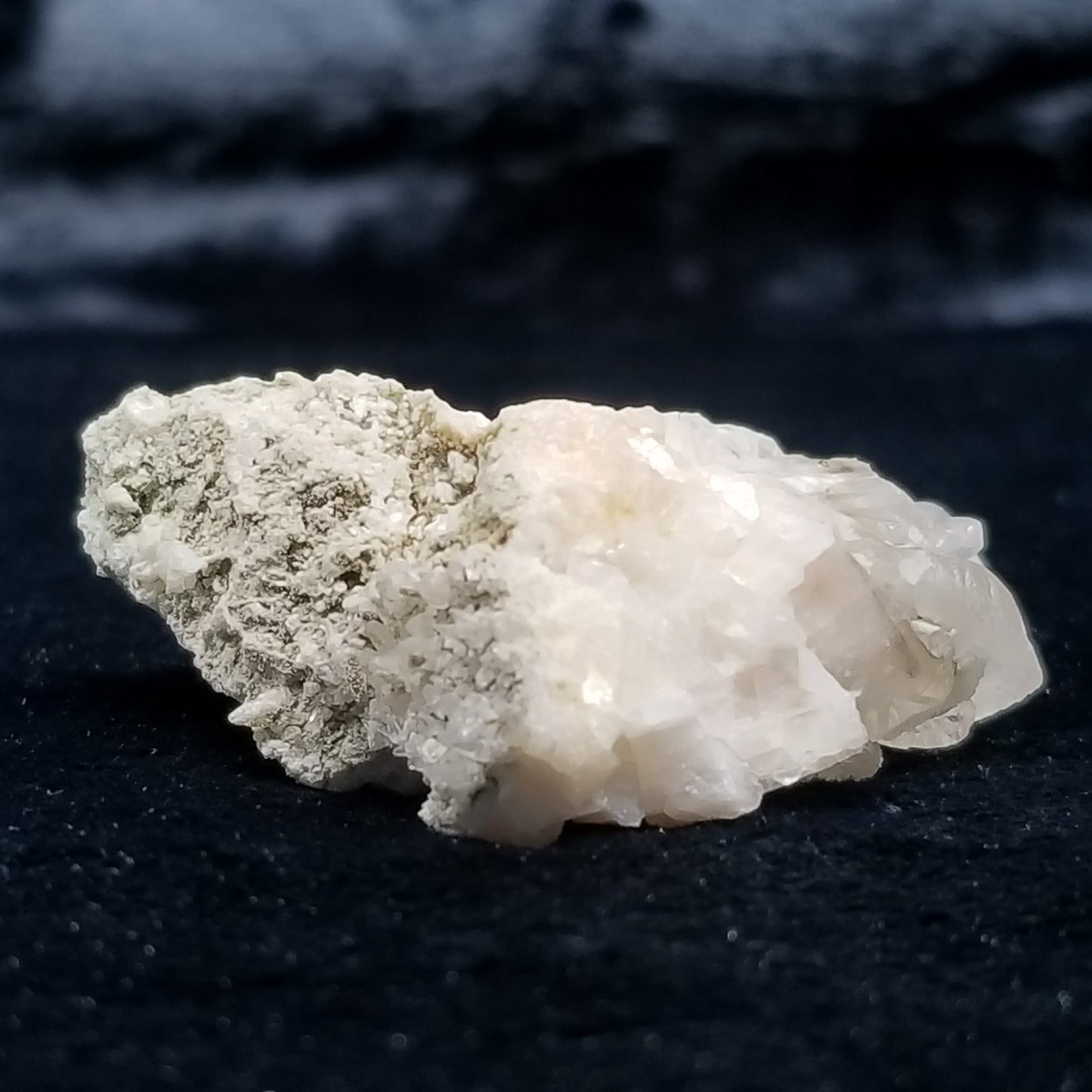 #11326 Chalcopyrite on clear Combined form Calcite on matrix