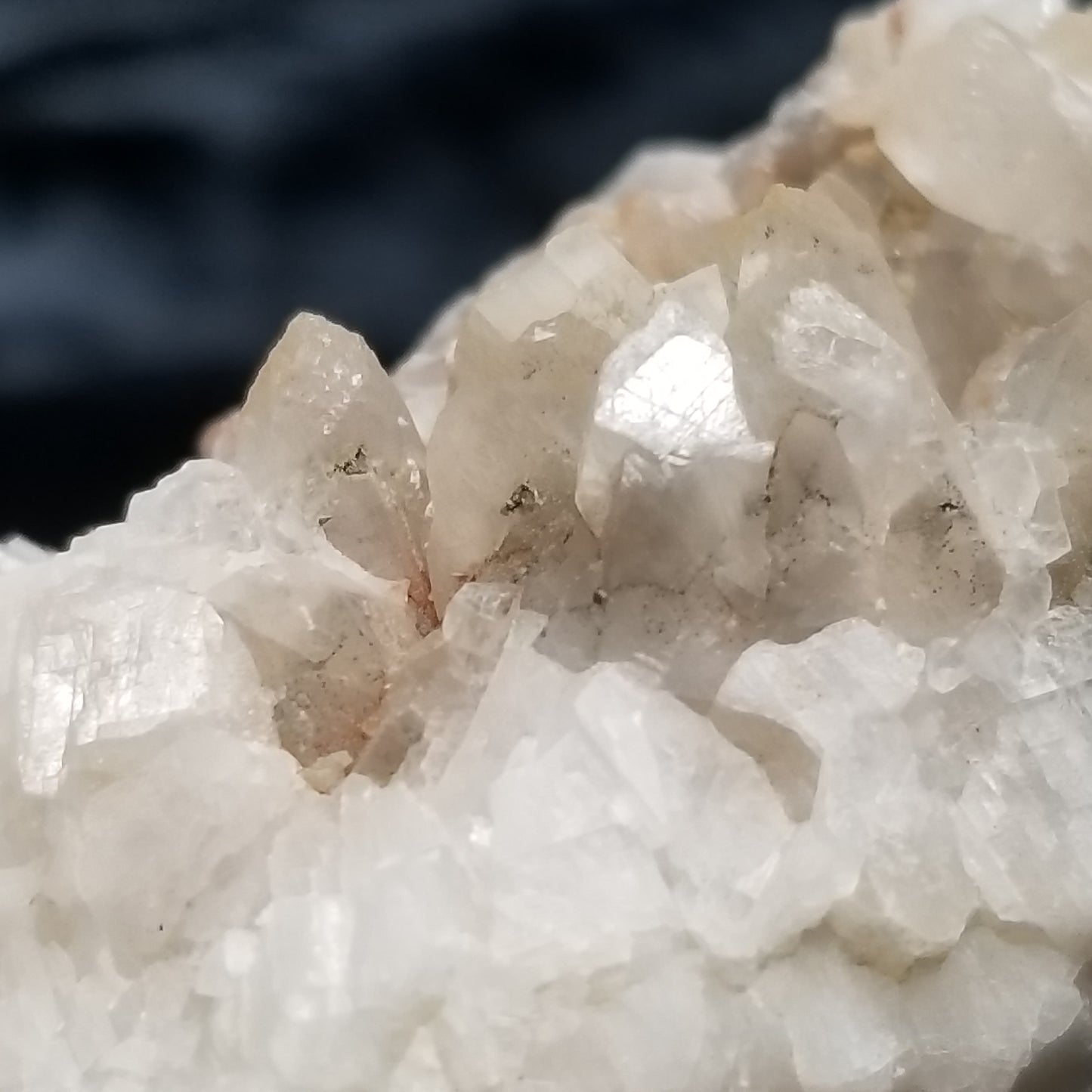 #11327 Chalcopyrite on clear Combined form Calcite cluster with Chalcopyrite inclusions on matrix
