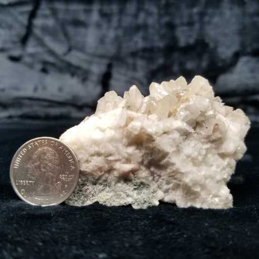 #11327 Chalcopyrite on clear Combined form Calcite cluster with Chalcopyrite inclusions on matrix