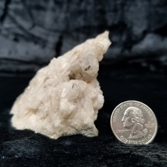 #11328 Chalcopyrite on white Combined form Calcite formation on matrix