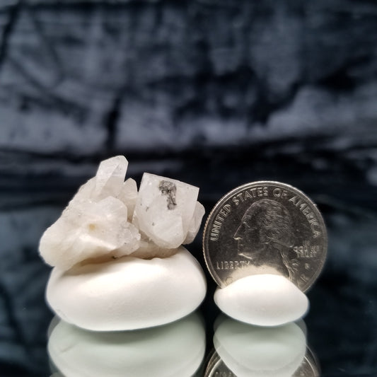 #11334 Chalcopyrite on clear Combined form Calcite on matrix