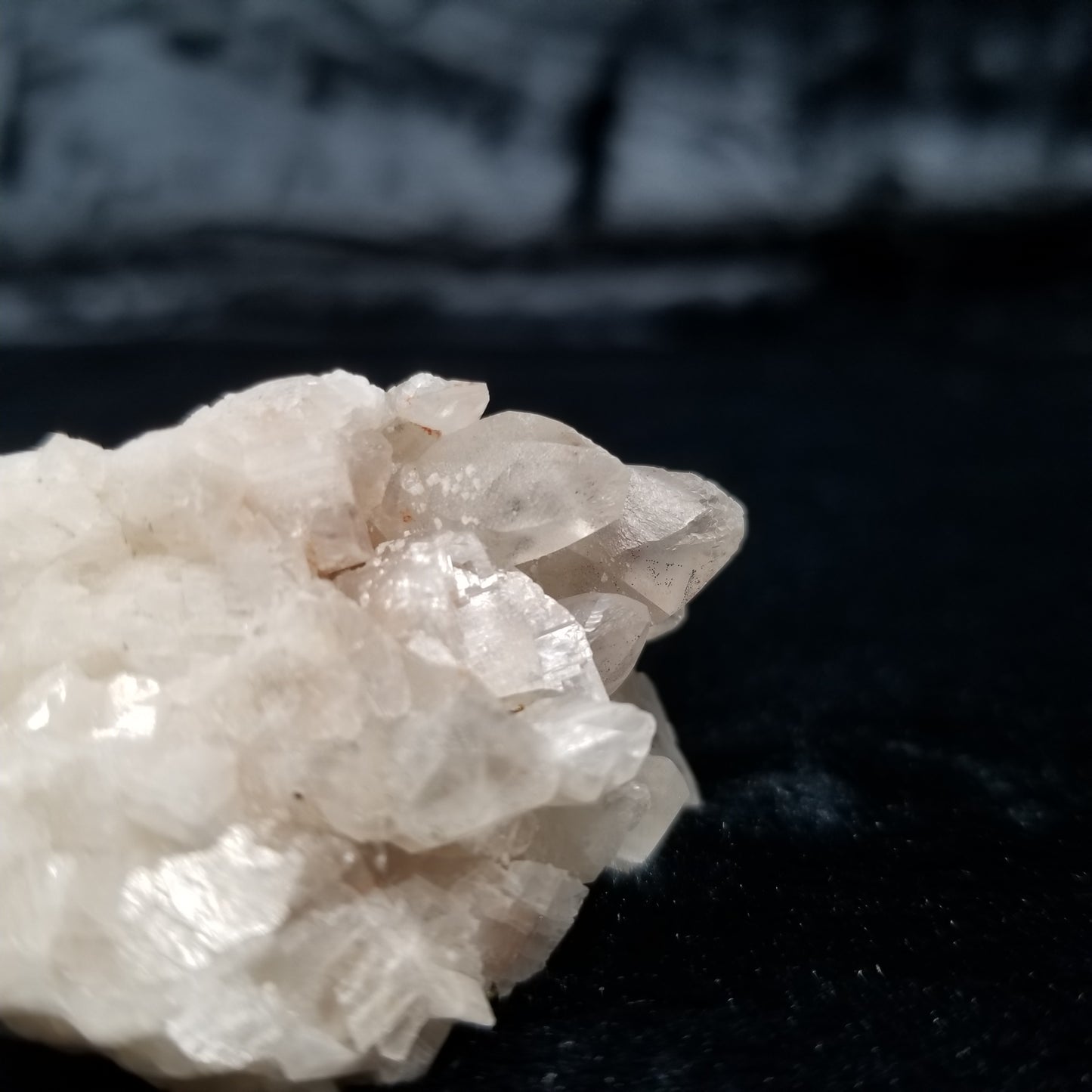 #11335 Clear Combined form Calcite cluster with Hematite inclusions on matrix