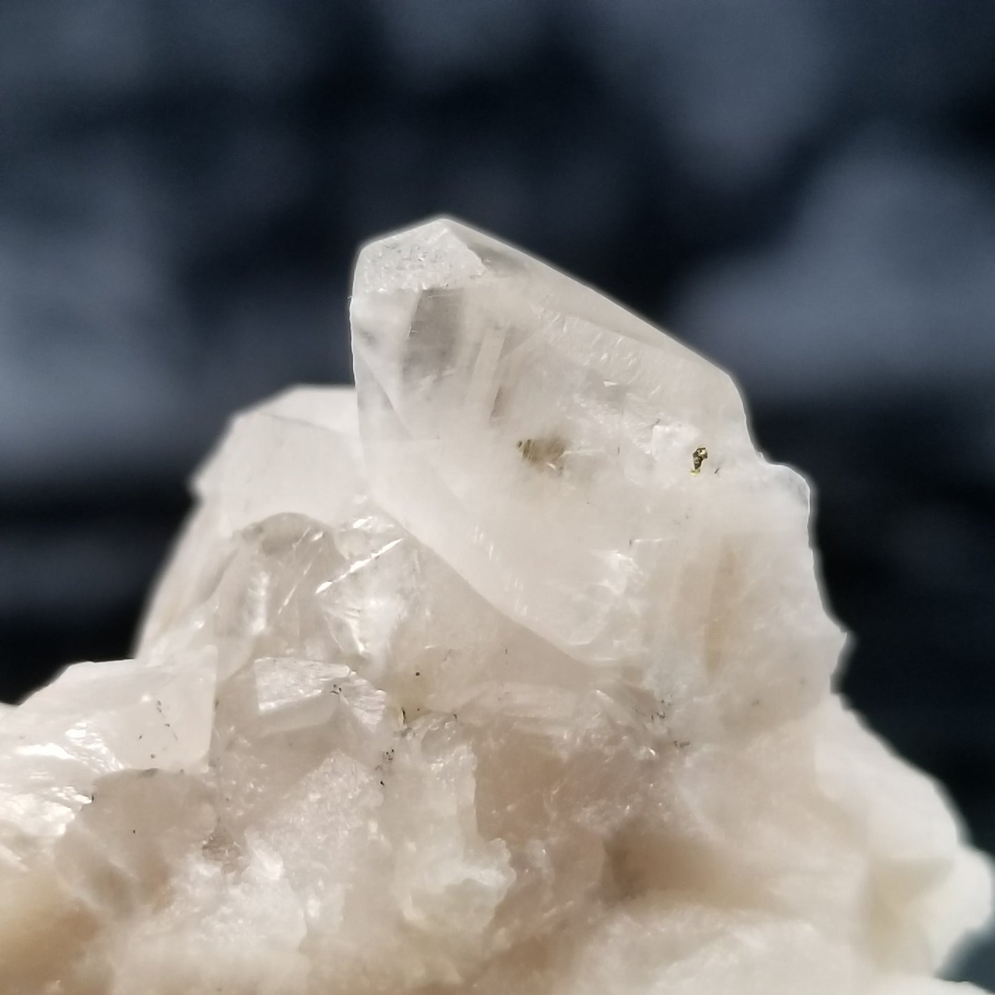 #11337 Chalcopyrite on clear Combined form Calcite with Chalcopyrite inclusions on matrix