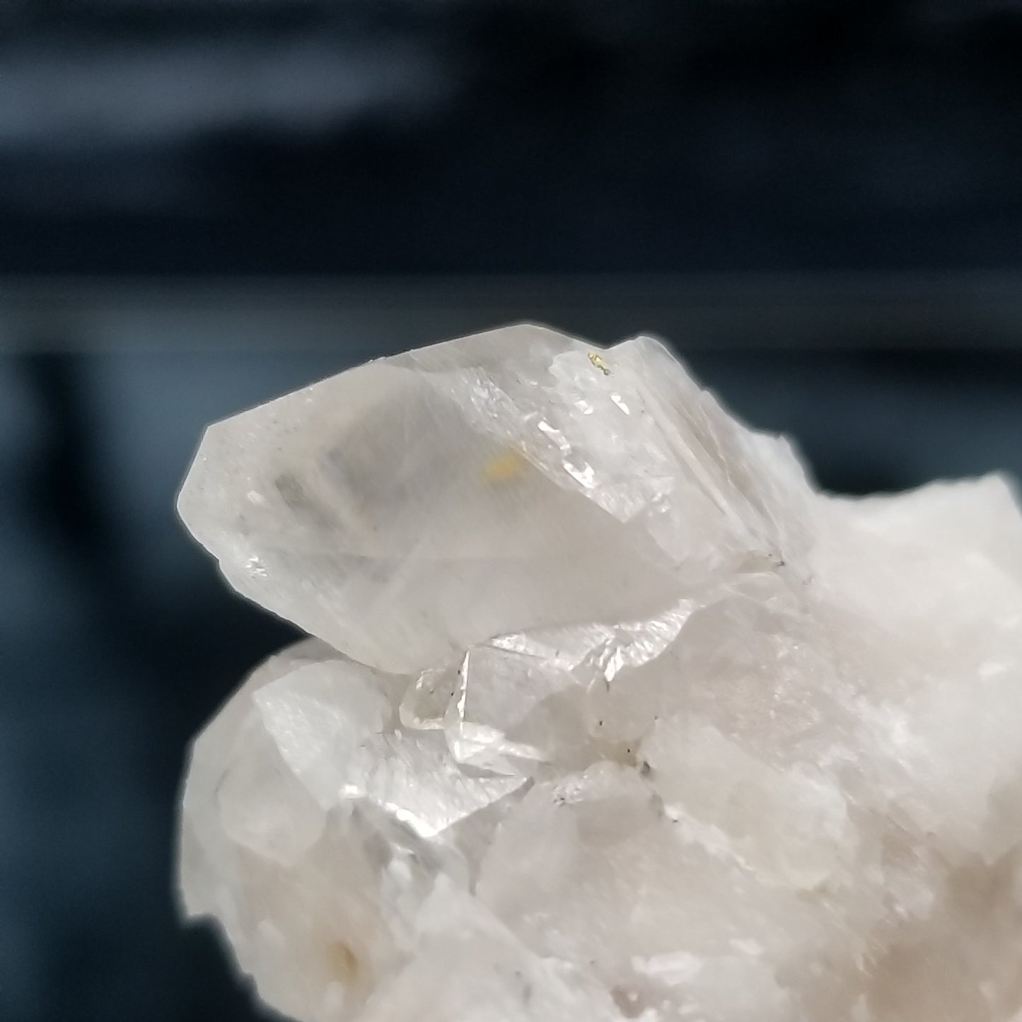 #11337 Chalcopyrite on clear Combined form Calcite with Chalcopyrite inclusions on matrix