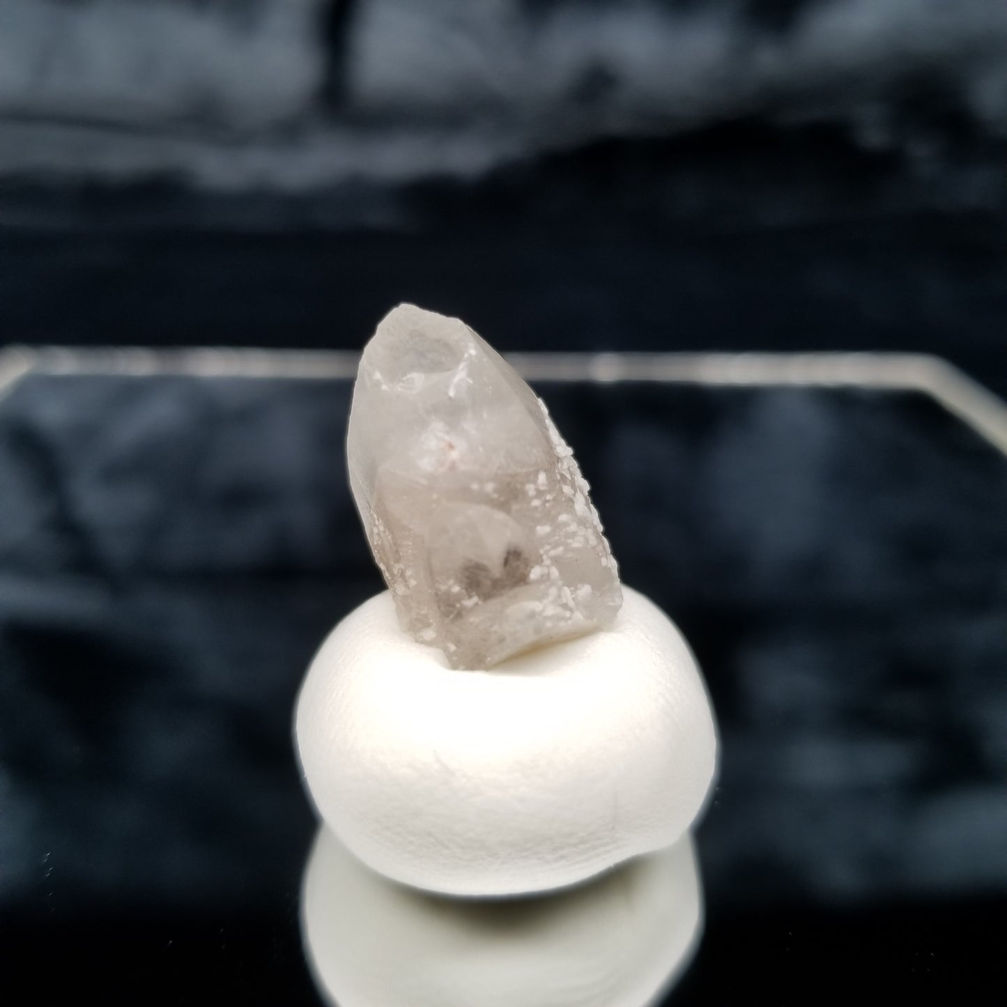 #11342 White Dolomite on twin Combined form Calcite with Chalcopyrite inclusions