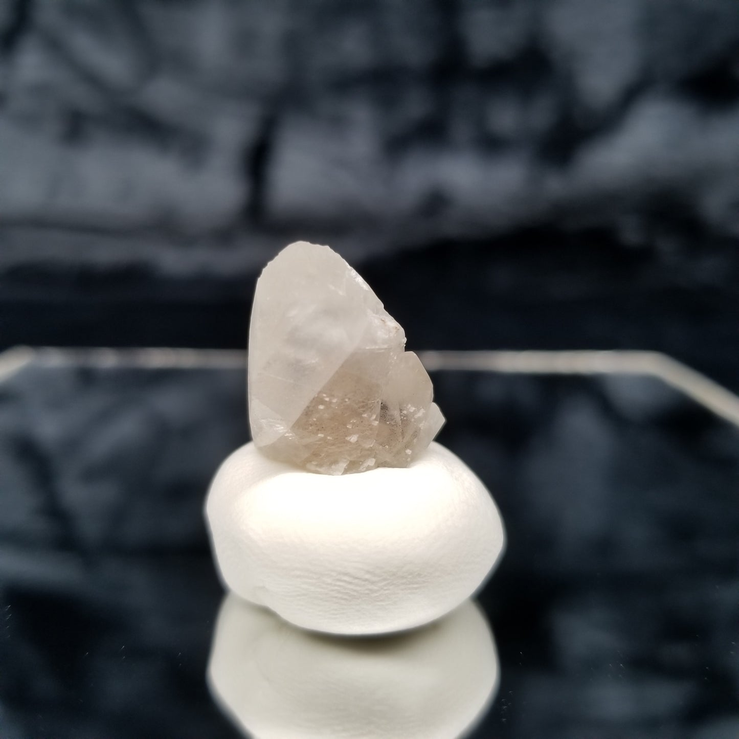 #11342 White Dolomite on twin Combined form Calcite with Chalcopyrite inclusions