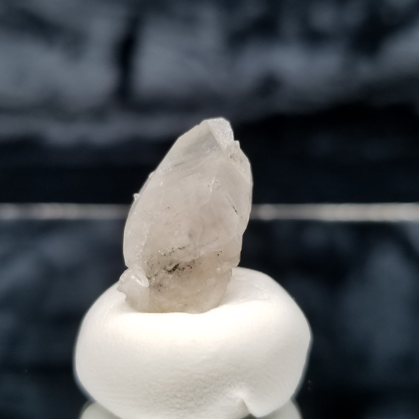 #11343 Chalcopyrite on Clear Combined form Calcite with Chalcopyrite phantom inclusions on matrix
