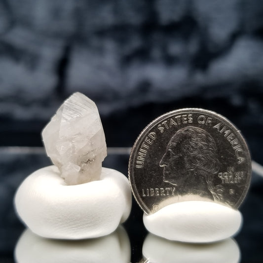 #11343 Chalcopyrite on Clear Combined form Calcite with Chalcopyrite phantom inclusions on matrix