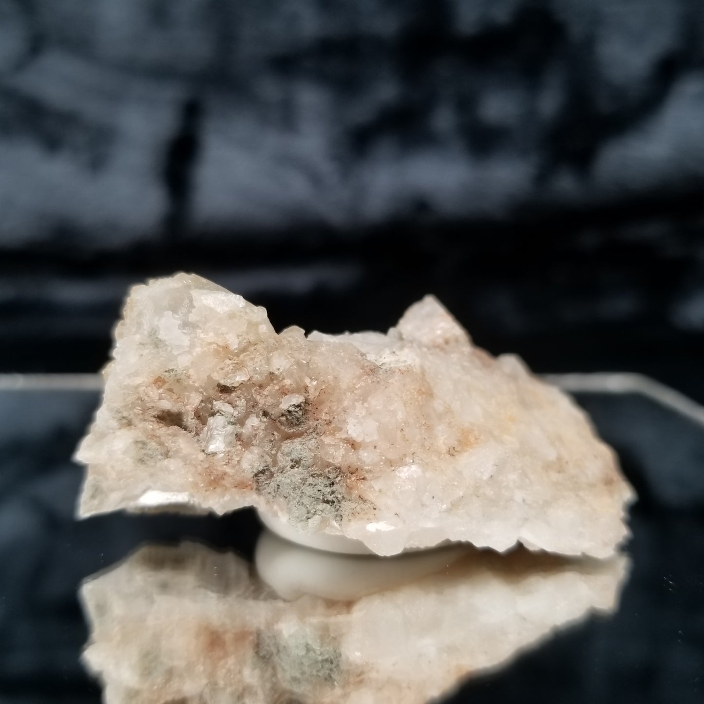 #11347 Chalcopyrite and white Dolomite on Combined form Calcite on matrix