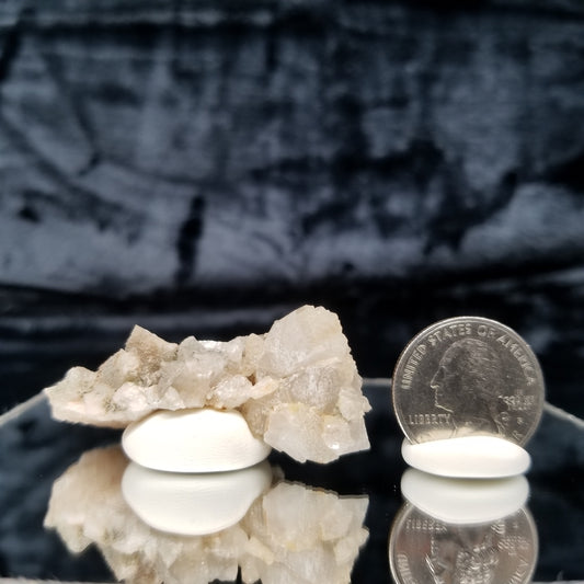 #11347 Chalcopyrite and white Dolomite on Combined form Calcite on matrix