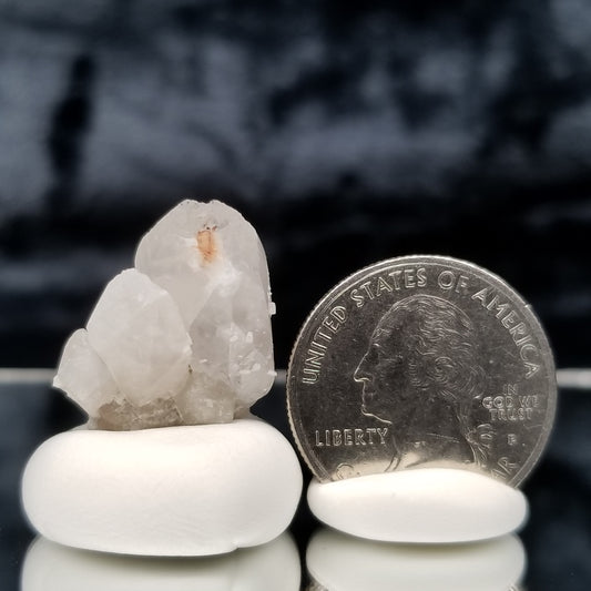 #11351 White Dolomite on triple clear Combined form Calcite formation on matrix