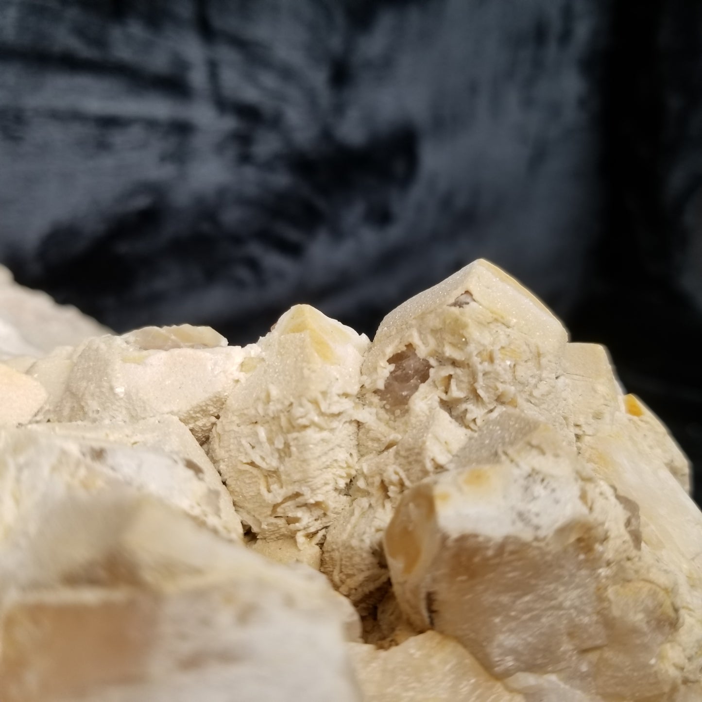 #11296 White Dolomite on Combined form Calcite with Chalcopyrite inclusions multiple formation