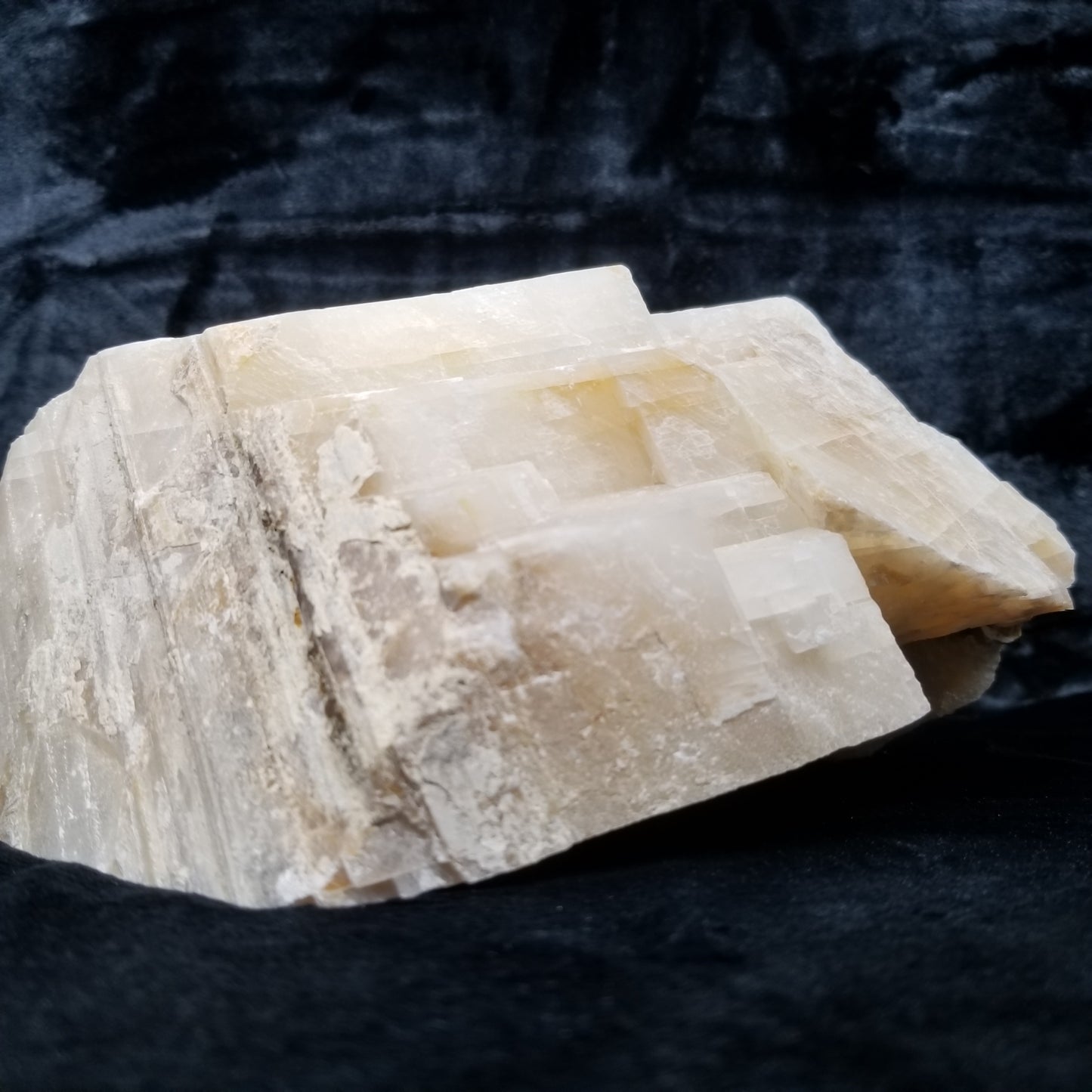 #11360 Honey Calcite block with amazing natural angle on matrix