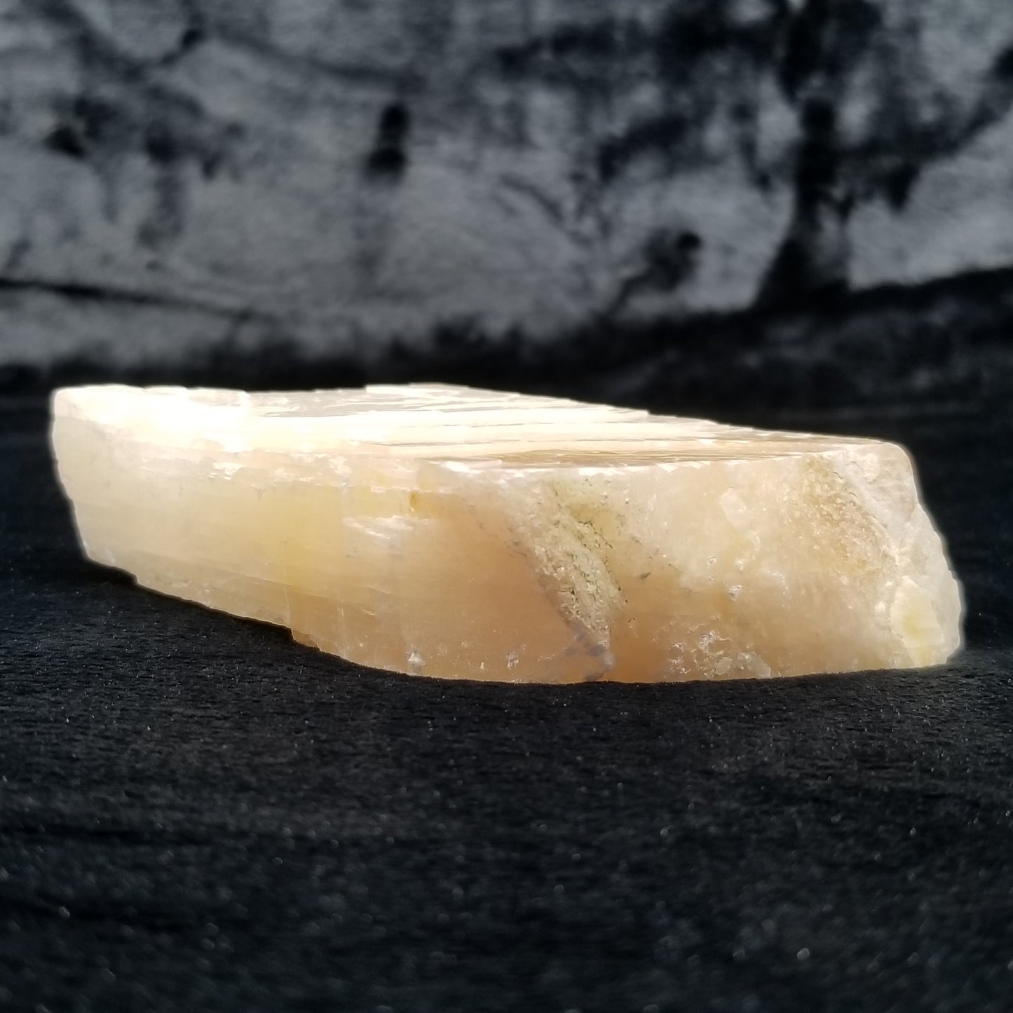 #11378 Honey Calcite block with natural angle