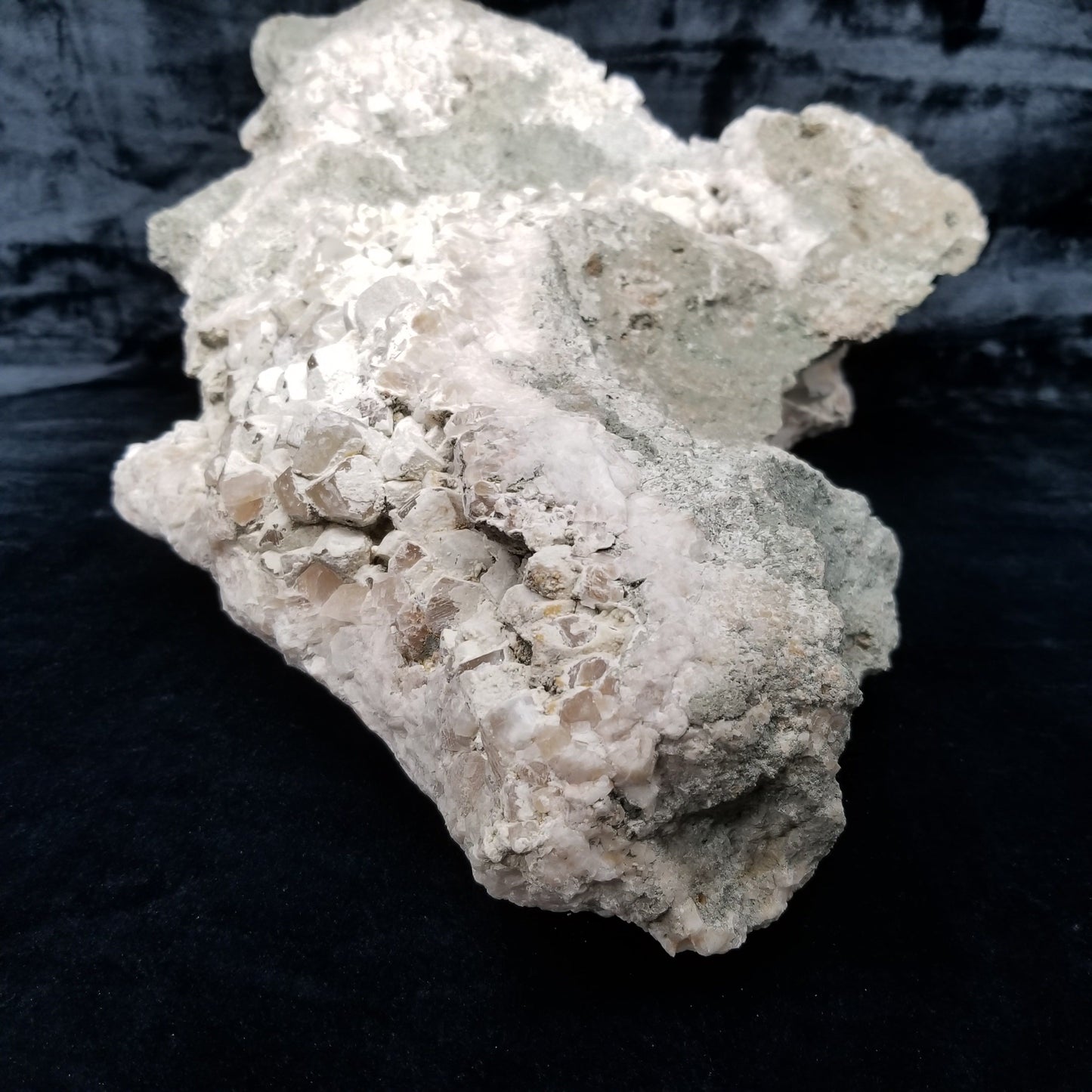 #11099 White Dolomite on large Combined form Calcite cluster special formation on matrix