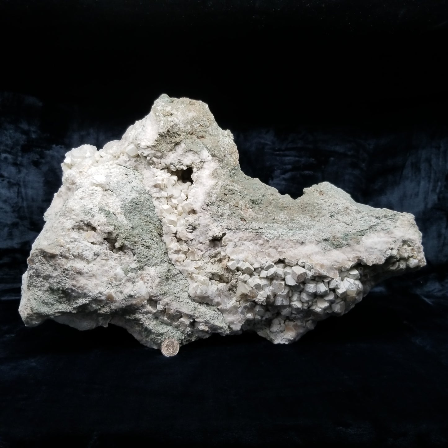 #11099 White Dolomite on large Combined form Calcite cluster special formation on matrix