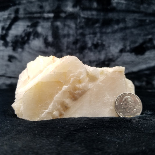 #11388 Dolomite on honey Calcite block with natural angle