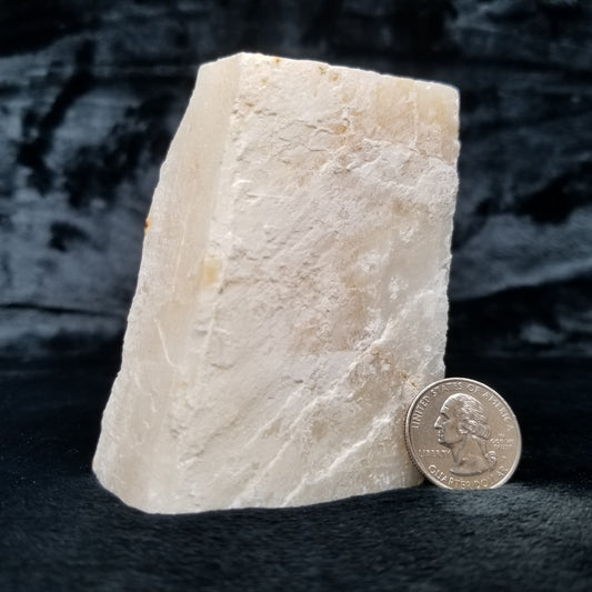 #11396 White Dolomite on honey Calcite block