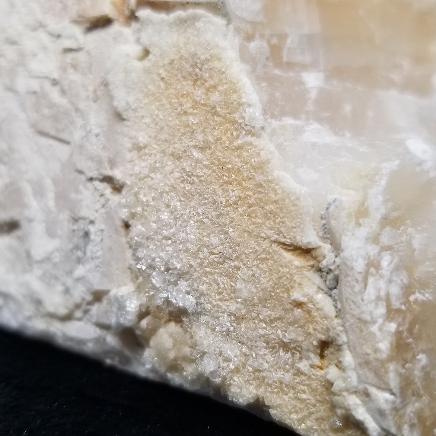 #11398 Dolomite on honey Calcite block