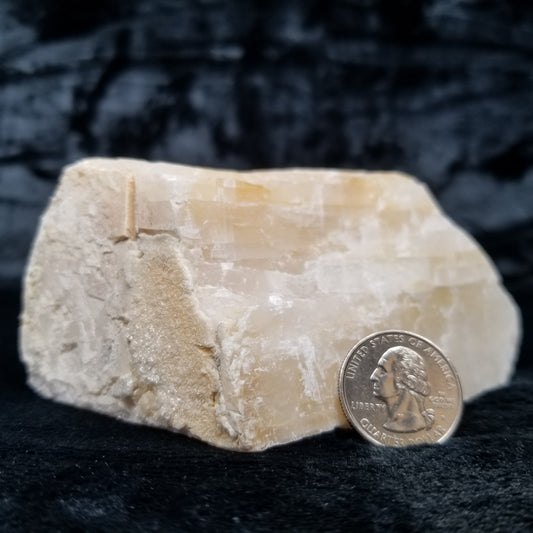 #11398 Dolomite on honey Calcite block