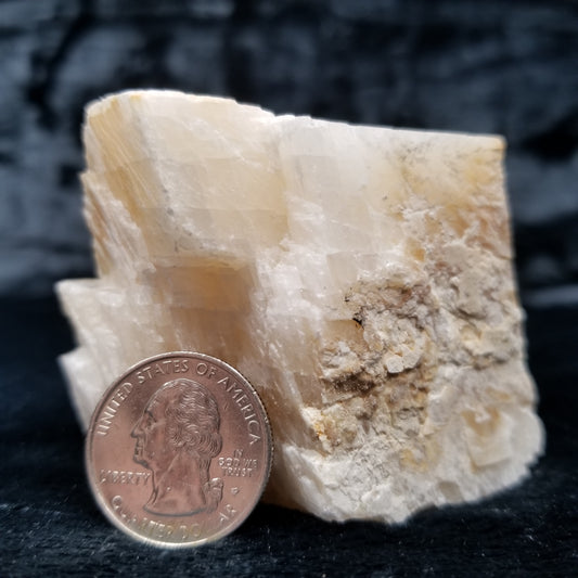 #11403 Dolomite on honey Calcite block
