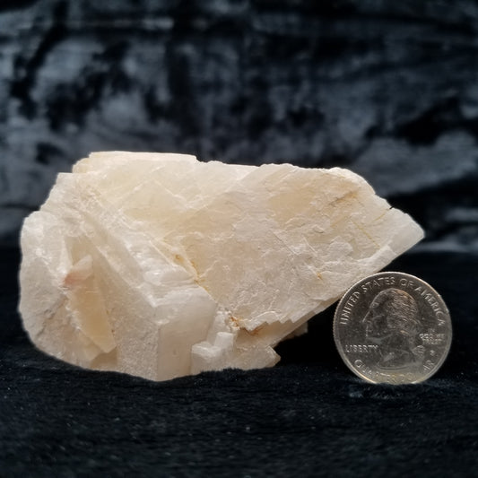 #11404 White Dolomite on honey Calcite block