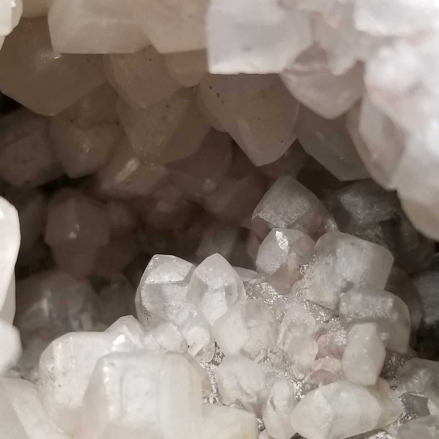 #11101 Very special specimen of white Dolomite and Chalcopyrite on clear Combined form Calcite with white Dolomite and Chalcopyrite phantom inclusions