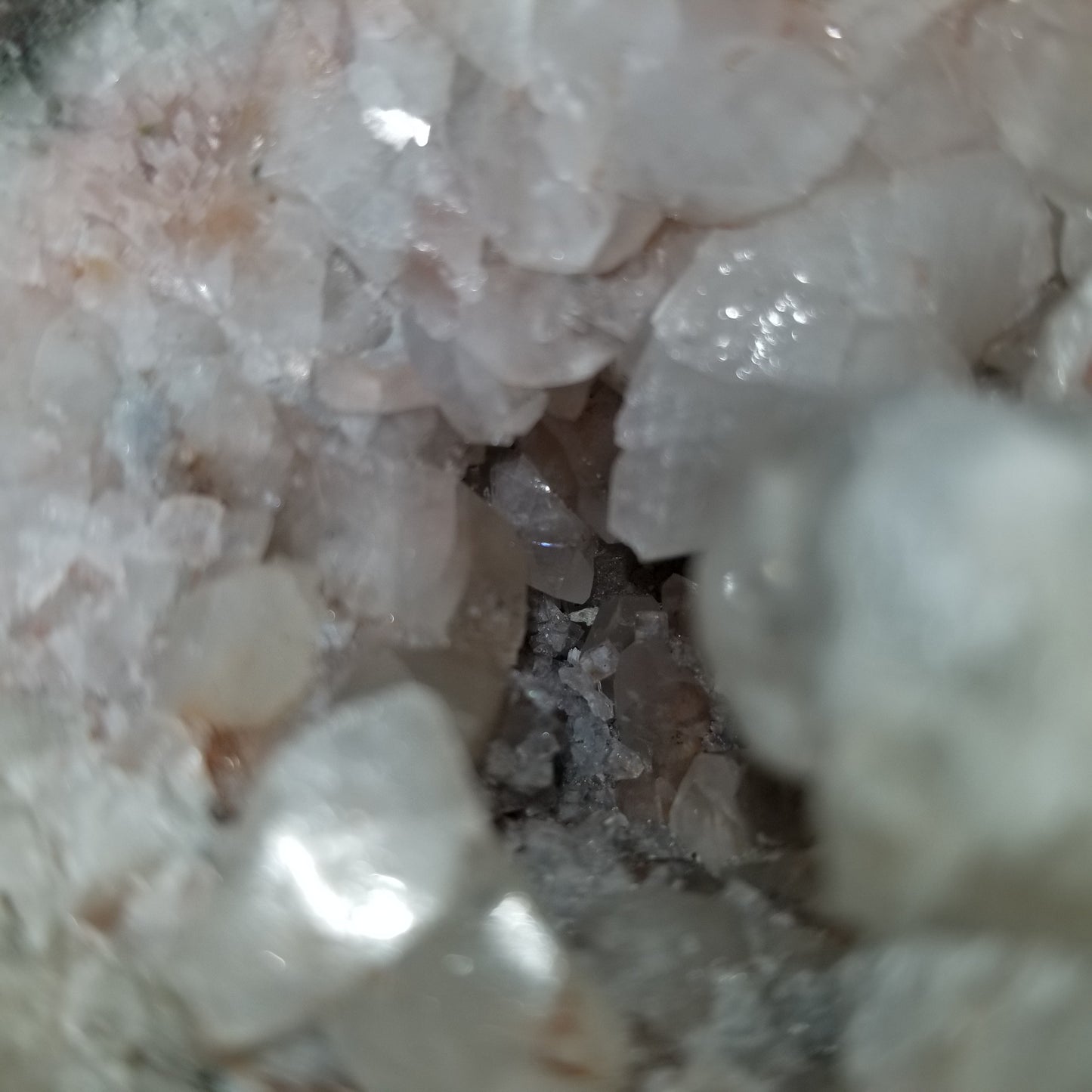 #11101 Very special specimen of white Dolomite and Chalcopyrite on clear Combined form Calcite with white Dolomite and Chalcopyrite phantom inclusions