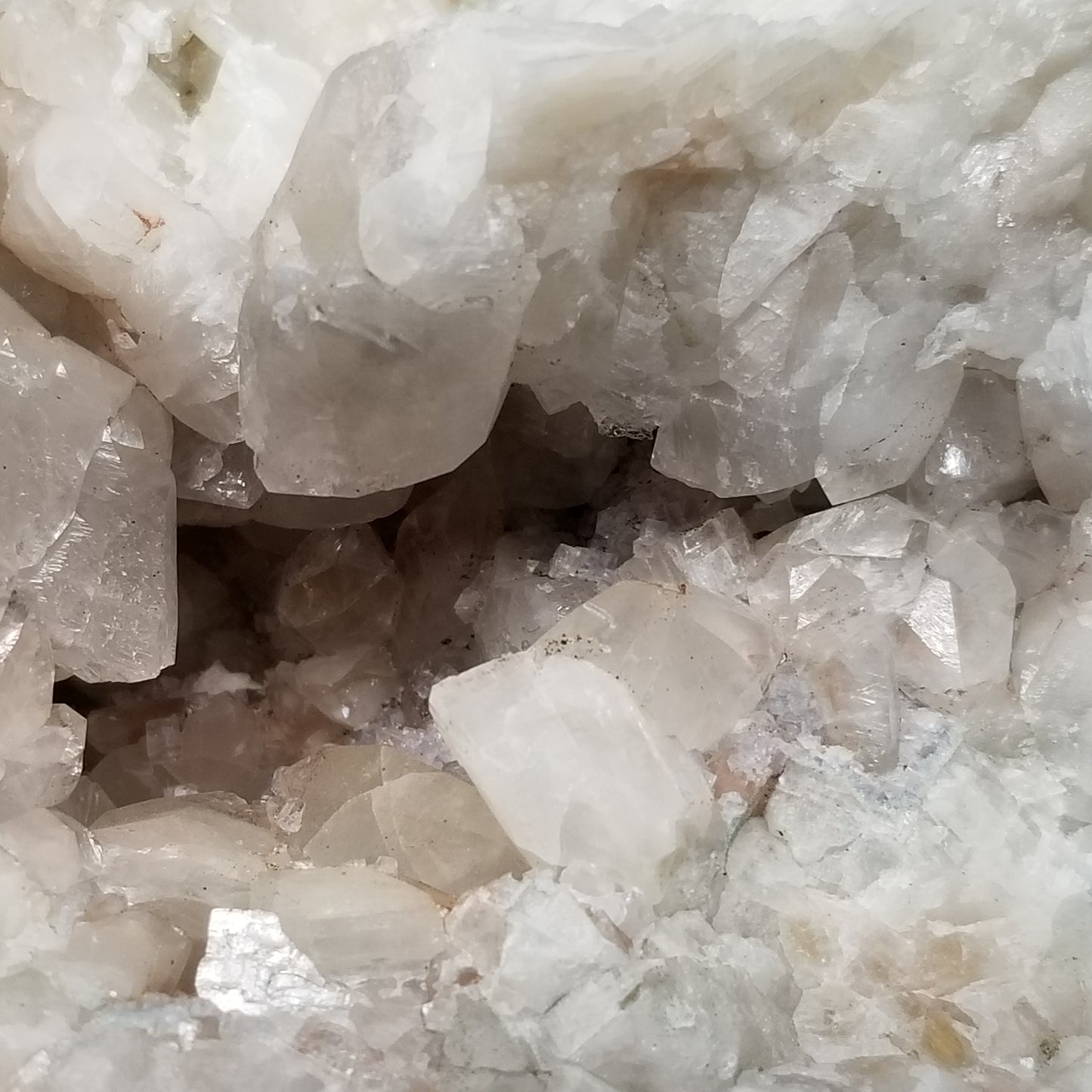 #11101 Very special specimen of white Dolomite and Chalcopyrite on clear Combined form Calcite with white Dolomite and Chalcopyrite phantom inclusions