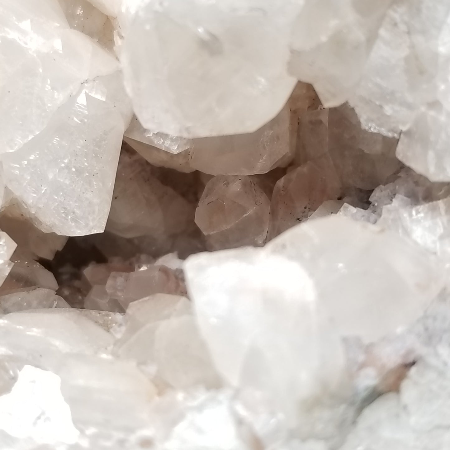 #11101 Very special specimen of white Dolomite and Chalcopyrite on clear Combined form Calcite with white Dolomite and Chalcopyrite phantom inclusions